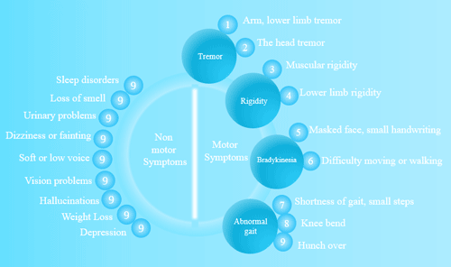 Symptoms of Parkinson's disease: motor and non-motor symptoms