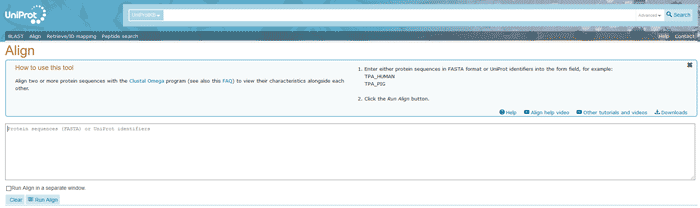 The UniProt Align tool