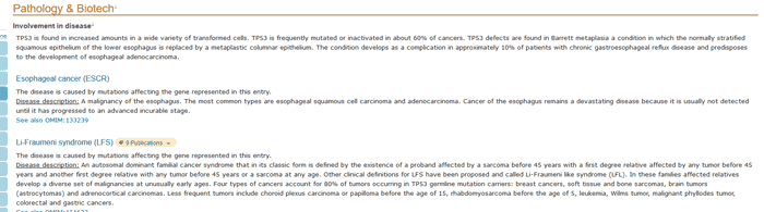 Pathology & Biotech section of a UniProtKB entry.