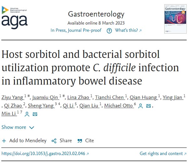 Host sorbitol and bacterial sorbitol utilization promote C. difficile infection in inflammatory bowel disease