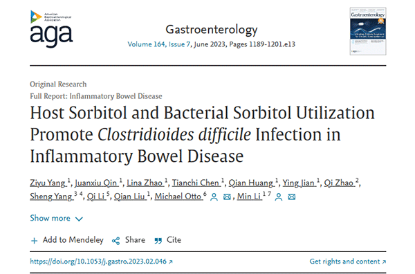 Host Sorbitol and Bacterial Sorbitol Utilization Promote Clostridioides difficile Infection in Inflammatory Bowel Disease
