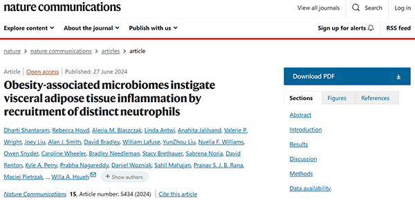 Obesity-associated microbiomes instigate visceral adipose tissue inflammation by recruitment of distinct neutrophils