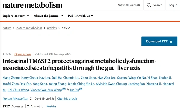 Intestinal TM6SF2 protects against metabolic dysfunction-associated steatohepatitis through the gut–liver axis