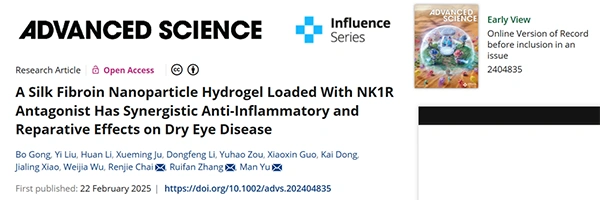 A Silk Fibroin Nanoparticle Hydrogel Loaded With NK1R Antagonist Has Synergistic Anti‐Inflammatory and Reparative Effects on Dry Eye Disease