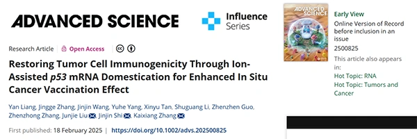 Restoring Tumor Cell Immunogenicity Through Ion‐Assisted p53 mRNA Domestication for Enhanced In Situ Cancer Vaccination Effect