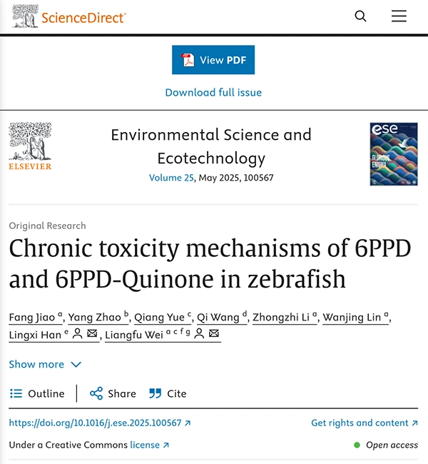 Chronic Toxicity Mechanisms of 6PPD and 6PPD-Quinone in Zebrafish