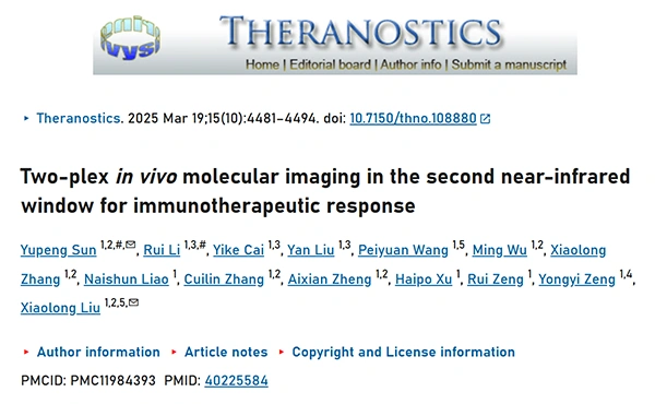 Two-plex in vivo molecular imaging in the second near-infrared window for immunotherapeutic response