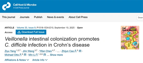 Veillonella intestinal colonization promotes C. difficile infection in Crohn's disease