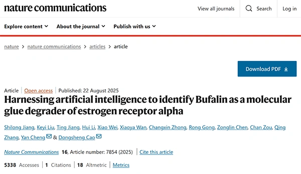 Harnessing artificial intelligence to identify Bufalin as a molecular glue degrader of estrogen receptor alpha