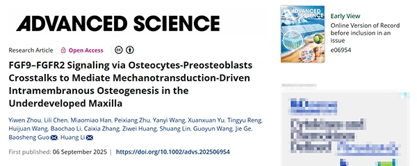 FGF9–FGFR2 Signaling via Osteocytes‐Preosteoblasts Crosstalks to Mediate Mechanotransduction‐Driven Intramembranous Osteogenesis in the Underdeveloped Maxilla