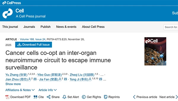 Cancer cells co-opt an inter-organ neuroimmune circuit to escape immune surveillance