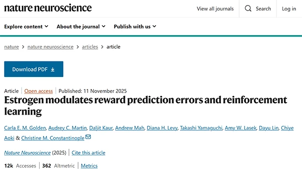 Estrogen modulates reward prediction errors and reinforcement learning
