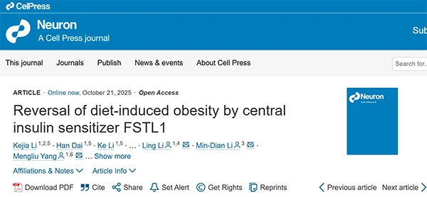 Reversal of diet-induced obesity by central insulin sensitizer FSTL1