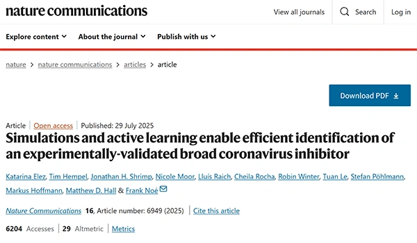 Simulations and active learning enable efficient identification of an experimentally-validated broad coronavirus inhibitor