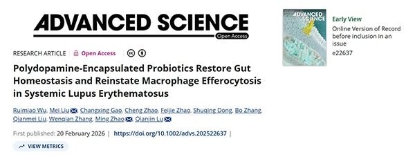 Polydopamine‐Encapsulated Probiotics Restore Gut Homeostasis and Reinstate Macrophage Efferocytosis in Systemic Lupus Erythematosus