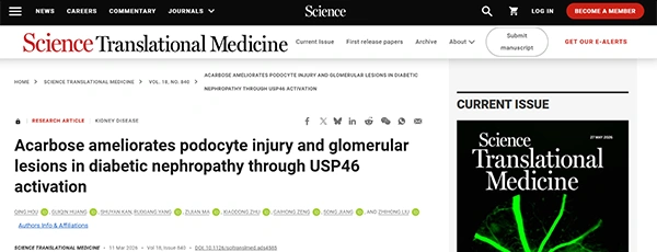 Acarbose ameliorates podocyte injury and glomerular lesions in diabetic nephropathy through USP46 activation