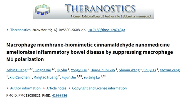 Macrophage membrane-biomimetic cinnamaldehyde nanomedicine ameliorates inflammatory bowel disease by suppressing macrophage M1 polarization