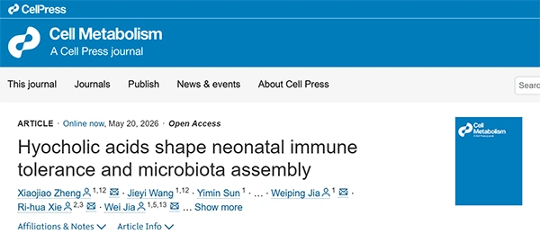 Hyocholic acids shape neonatal immune tolerance and microbiota assembly