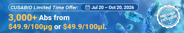CUSABIO Limited Time Offer: 3,000+ Abs from $49.9/100µg or $49.9/100ul.