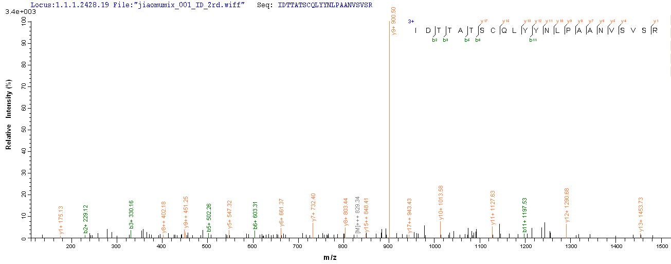 LC-MS Analysis 2- Recombinant protein Bovine S