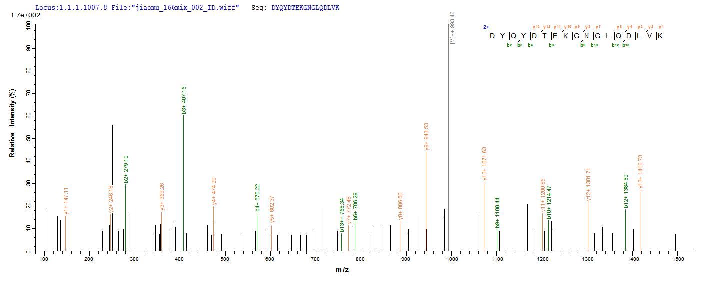 LC-MS Analysis 2- Recombinant protein Mannheimia lktA