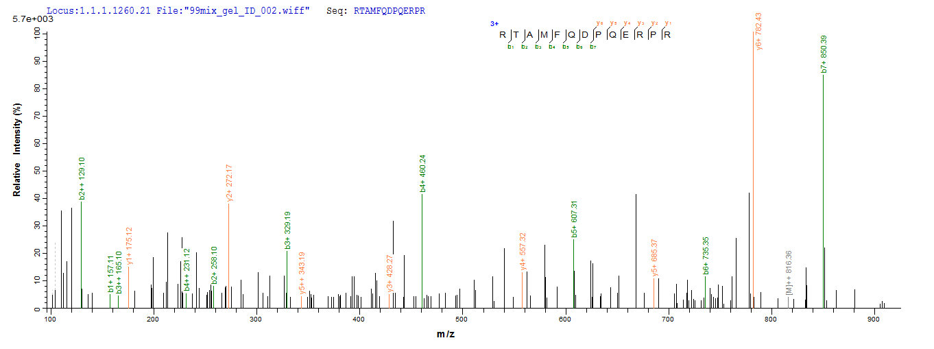 LC-MS Analysis 1- Recombinant protein Human E6