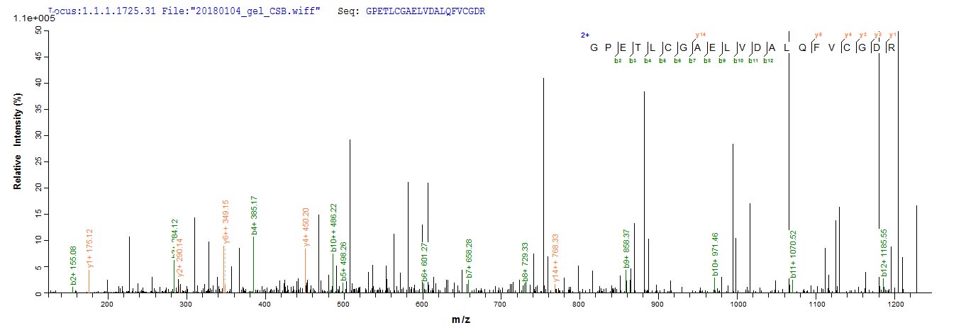 LC-MS Analysis 1- Recombinant protein Human IGF1