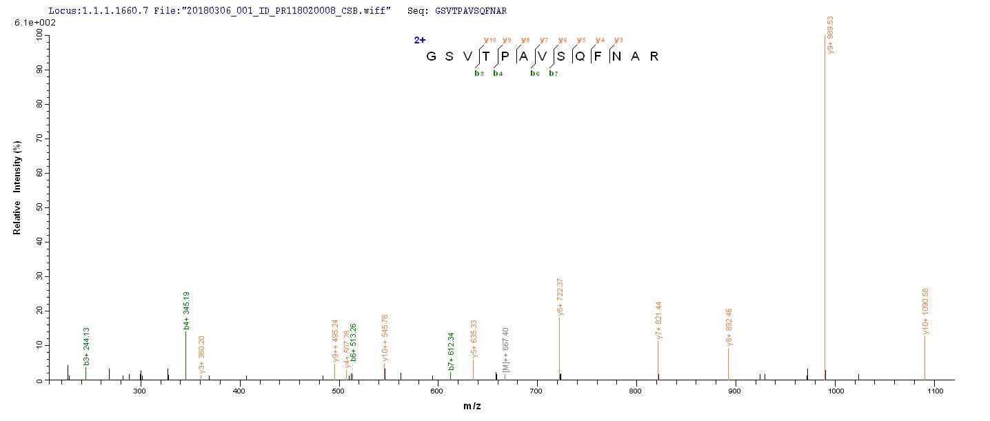 LC-MS Analysis 1- Recombinant protein Mycobacterium mpt63