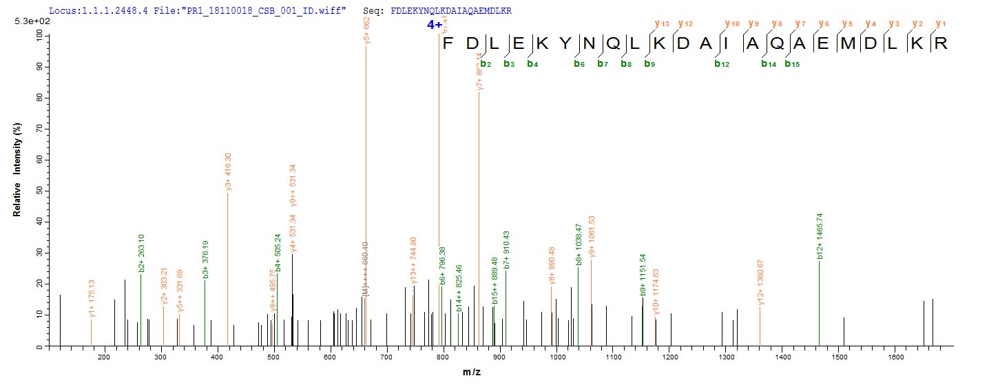 Based on the SEQUEST from database of E.coli host and target protein, the LC-MS/MS Analysis result of CSB-CF668882MO could indicate that this peptide derived from E.coli-expressed Mus musculus (Mouse) Mcu. Based on the SEQUEST from database of E.coli host and target protein, the LC-MS/MS Analysis result of CSB-CF668882MO could indicate that this peptide derived from E.coli-expressed Mus musculus (Mouse) Mcu.